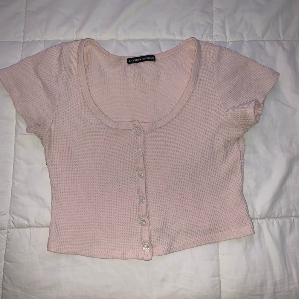 Brandy Melville pink button top! ☆